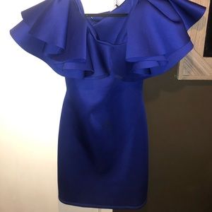 Royal Blue Off the Shoulder Dress